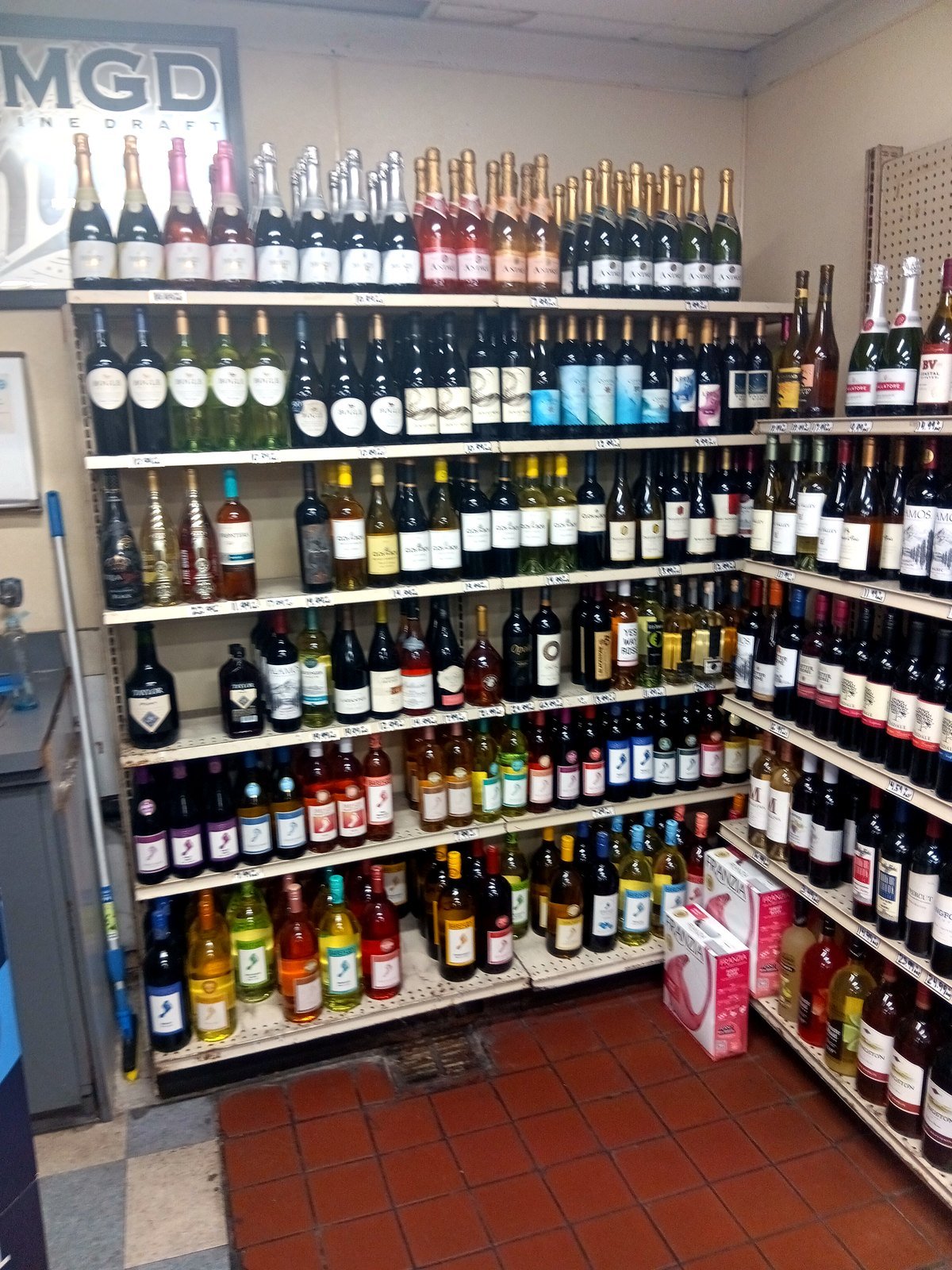 Wine and sparkling selection at E.B. Jr Market